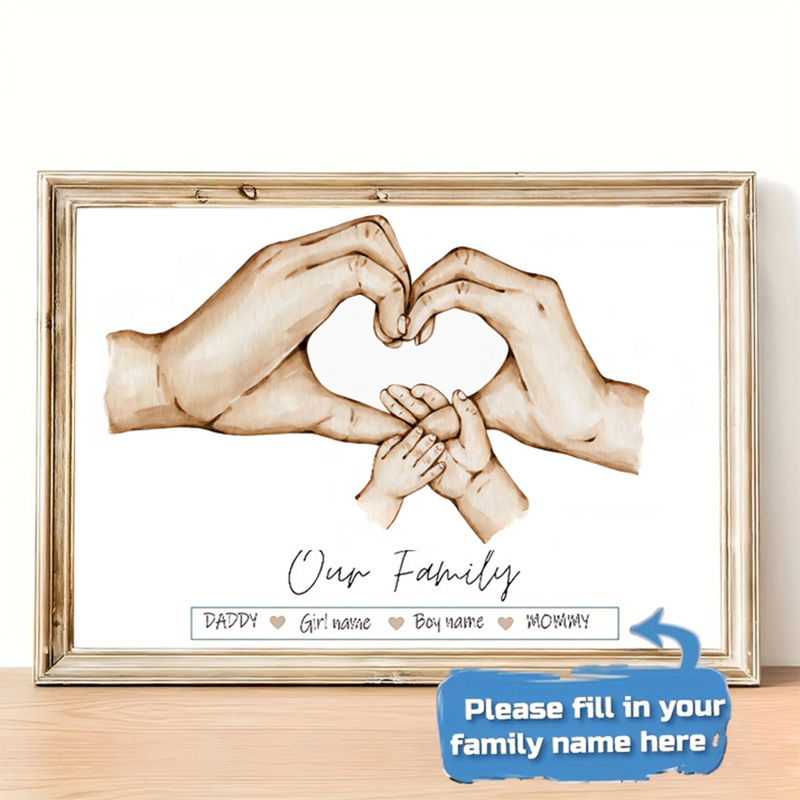 Photography Interior - Personalizzato personalizzato famiglia mano poster nome